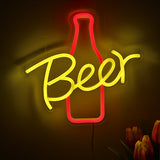 TONGER® Beer With Bottle Wall LED Neon Sign Light