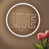 TONGER® LIVE With Round Circle Wall LED Neon Sign Light