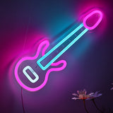 TONGER® Creative Bass Guitar Wall LED Neon Sign Light