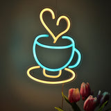 TONGER® Coffee With Heart Wall LED Neon Sign Light
