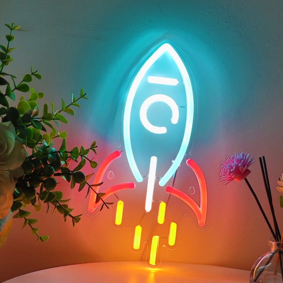 TONGER® Rocket Wall LED Neon Sign Light