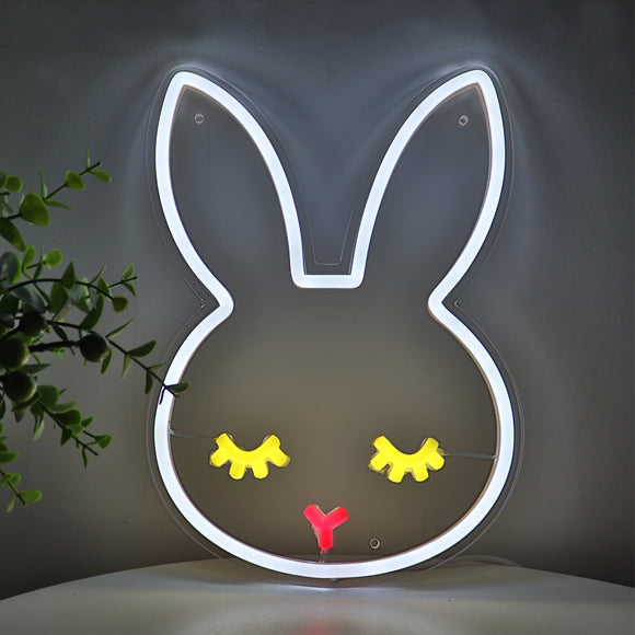 Rabbit Wall LED Neon Sign Light, Can be hang on the wall,Powered by USB