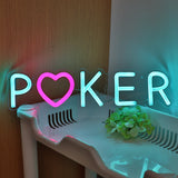 TONGER® Poker With Heart Wall LED Neon Sign Light
