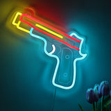 TONGER® Gun Pistol Shape Wall LED Neon Sign Light