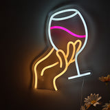 TONGER® Hand With Glasses Wall LED Neon Sign Light