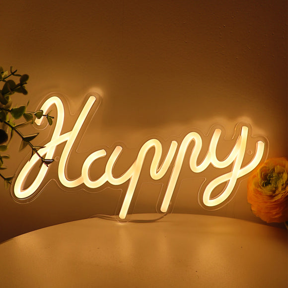 TONGER® Happy Wall LED Neon Sign Light