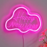 TONGER® Happy New Year With Cloud Wall LED Neon Sign Light