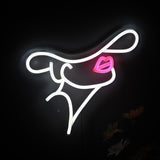 TONGER® Girl Wear Hat Art Wall LED Neon Sign Light