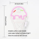 TONGER® Ice-cream Cone With Sugar Sprinkles Wall LED Neon Sign Light