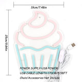 TONGER® Cupcake Muffin Wall LED Neon Sign Light
