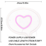 TONGER® Bubble Heart Wall LED Neon Sign Light