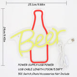 TONGER® Beer With Bottle Wall LED Neon Sign Light