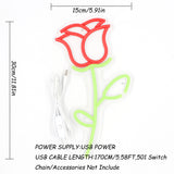 TONGER® Rose Flower Wall LED Neon Sign Light