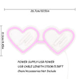 TONGER® Heart Sunglasses Wall LED Neon Sign Light