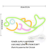 TONGER® Fish Wall LED Neon Sign Light