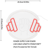 TONGER® GYM Dumbbell With Hand Wall LED Neon Sign Light