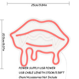 TONGER® Bloodsucker Vampire Lips With Shaped Teeth Wall LED Neon Sign Light