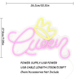 TONGER® Queen With Crown Wall LED Neon Sign Light