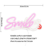 TONGER® Smile Letter With Smile Face Wall LED Neon Sign Light