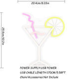 TONGER® Cocktail Glass Wall LED Neon Sign Light