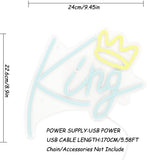 TONGER® King With Crown Wall LED Neon Sign Light