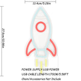 TONGER® Rocket Wall LED Neon Sign Light