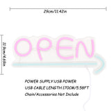 TONGER® Open With Arrow Wall LED Neon Sign Light