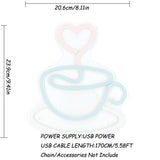 TONGER® Coffee Cup With Heart Wall LED Neon Sign Light