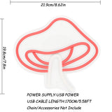 TONGER® Mushroom Wall LED Neon Sign Light