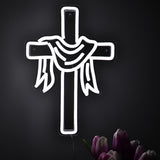TONGER® Cross With Jesus Cloth Wall LED Neon Sign Light