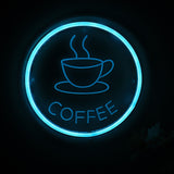 TONGER® Coffee Cup With Circle Wall LED Neon Sign Light