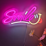 TONGER® Smile Letter With Smile Face Wall LED Neon Sign Light