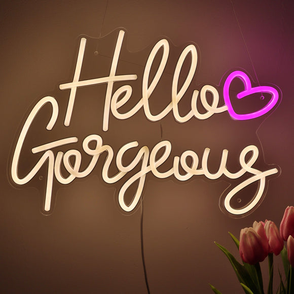 TONGER® Hello Gorgeous Wall LED Neon Sign Light
