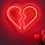 TONGER® Broken Heart Artist Wall LED Neon Sign Light