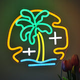 TONGER® Plam Tree With Sea Wall LED Neon Sign Light