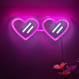 TONGER® Heart Sunglasses Wall LED Neon Sign Light