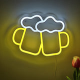TONGER® Double Beer Cup Shape Wall LED Neon Sign Light