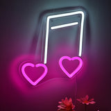 TONGER® Heart Music Symbol Wall LED Neon Sign Light