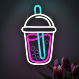 TONGER® Milk Tea Cup Wall LED Neon Sign Light