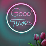 TONGER® Good times With Round Circle Wall LED Neon Sign Light