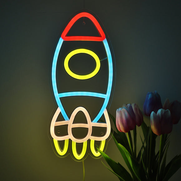 TONGER® Rocket Wall LED Neon Sign Light
