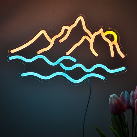 TONGER® Waves at Dusk Sunset & Ocean Wall LED Neon Sign Light