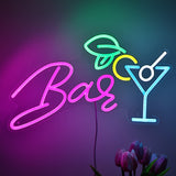 TONGER® Cocktails With Bar Wall LED Neon Sign Light