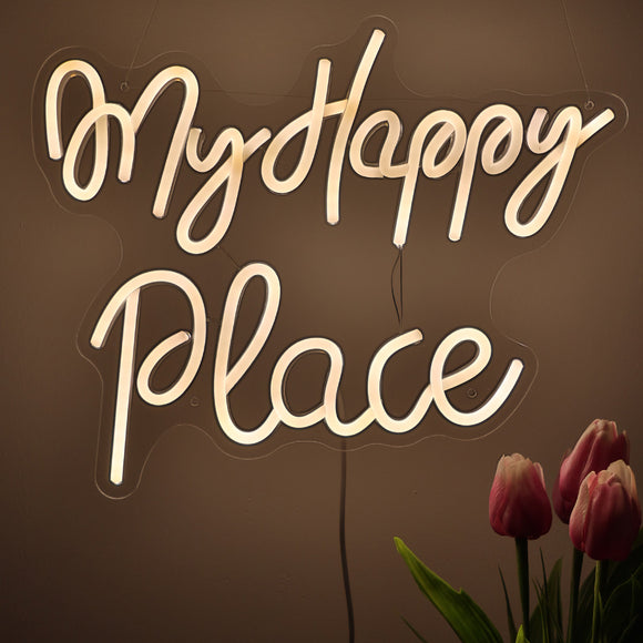 TONGER® My Happy Place Wall LED Neon Sign Light