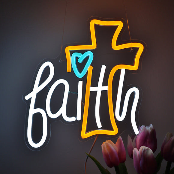 TONGER® Faith Jesus Wall LED Neon Sign Light