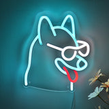 TONGER® Husky Huskies Dog Wear Sunglasses Wall LED Neon Sign Light