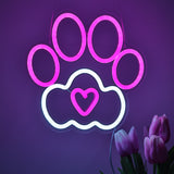 TONGER® Cat Paw Wall LED Neon Sign Light