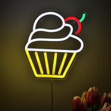 TONGER® Muffin Cup Cake With Cherry Wall LED Neon Sign Light