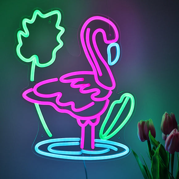 TONGER® Flamingo Bird Wall LED Neon Sign Light