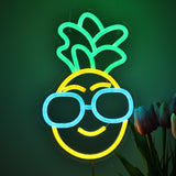 TONGER® Pineapple Wear Sunglasses Wall LED Neon Sign Light